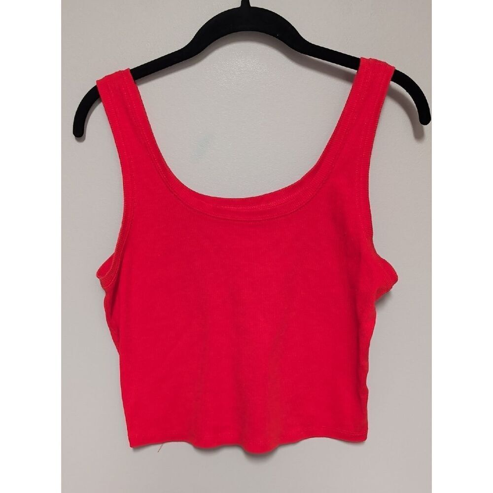 wild fable Red Scoop Neck Cropped Tank